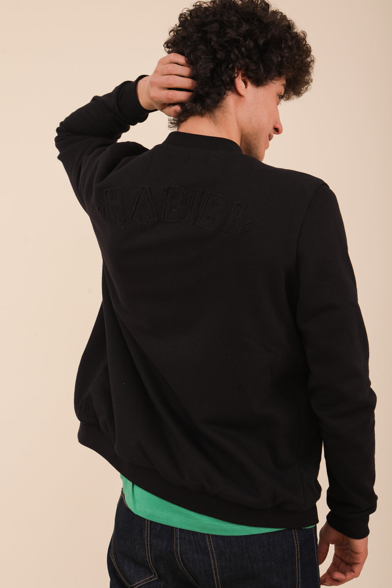 Sweats Homme, Sweatshirt zippé noir en molleton de coton Noir (No)