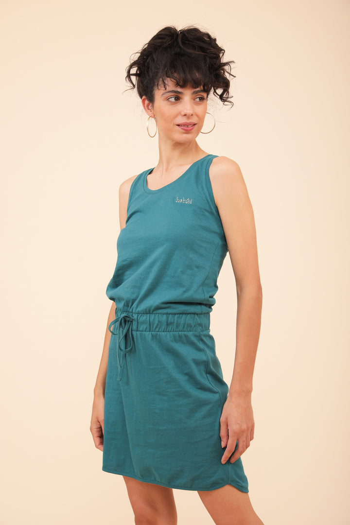 Robe débardeur LYOUM couleur émeraude esprit Méditerranée.