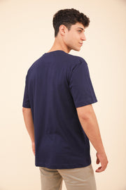 Vue dos du t-shirt LYOUM bleu navy.