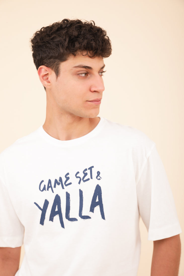 Homme en tshirt LYOUM blanc Game, Set et Yalla.