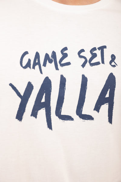 Tshirt avec le message LYOUM Spor Game Set et Yalla.