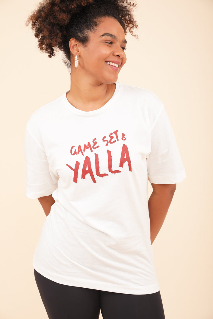 Femme en tshirt LYOUM sport blanc Game Set et Yalla.