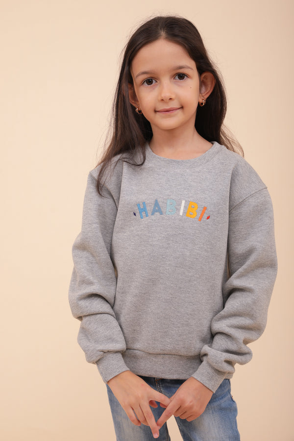 Enfant en sweat LYOUM gris habibi.