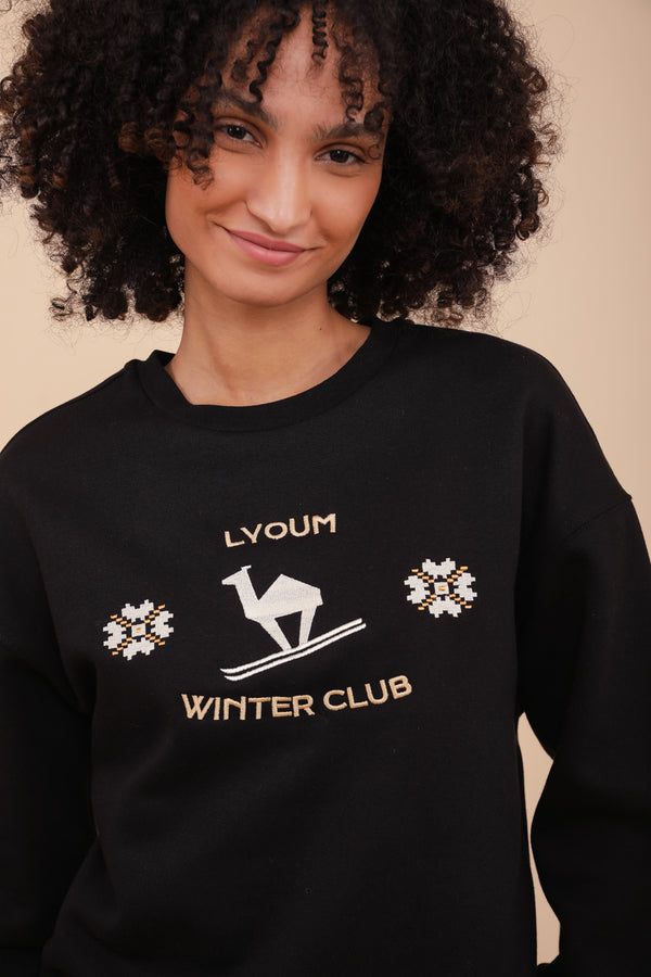 Femme en sweat Noir LYOUM Winter Club.