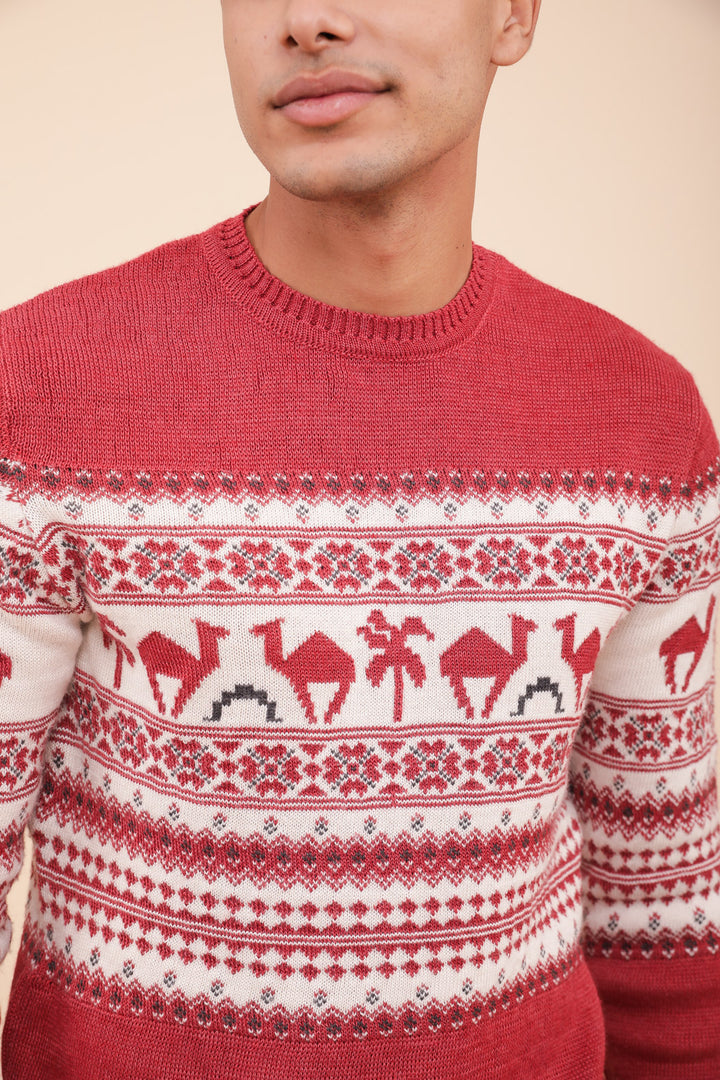 Zoom sur le motif du pull de Noël LYOUM.