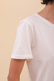 Tshirt manches courtes à revers by LYOUM en coton bio pour femme. 