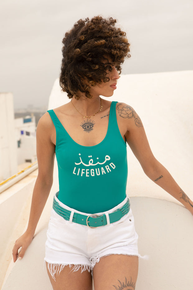 Maillot une-pièce LYOUM Lifeguard. Le maillot made in Méditerranée à porter à la plage ou à la ville.