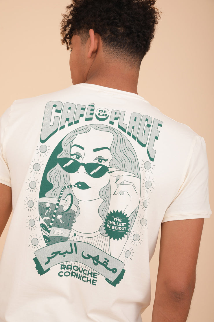 Redécouvrez le t-shirt Beirut pour homme by LYOUM, maintenant en coton bio. Belle illustration sérigraphiée au dos, coupe parfaite et manches courtes, déjà un iconique