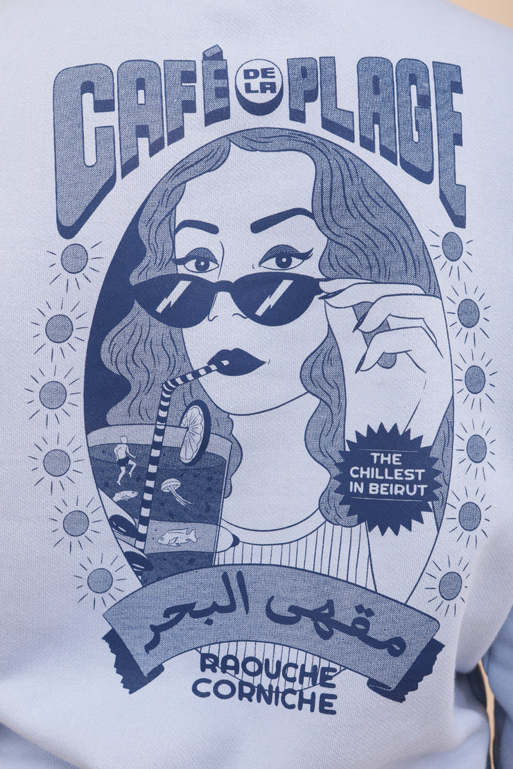 Iillustration exclusive 'Café de la Plage' / Beyrouth sérigraphie au dos.