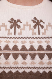 Nouveau pull de Noel,  chaud et doux, avec plein de palmiers et de chaleur tunisienne méditerranéenne.