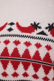 Tombez sous le charme du nouveau pull de Noël en jacquard pour femme by LYOUM. Nouveau motif piment rouge, pour un hiver épicé.